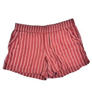 Sonoma Linen Blend Shorts | Red Striped Pull On Summer Shorts
